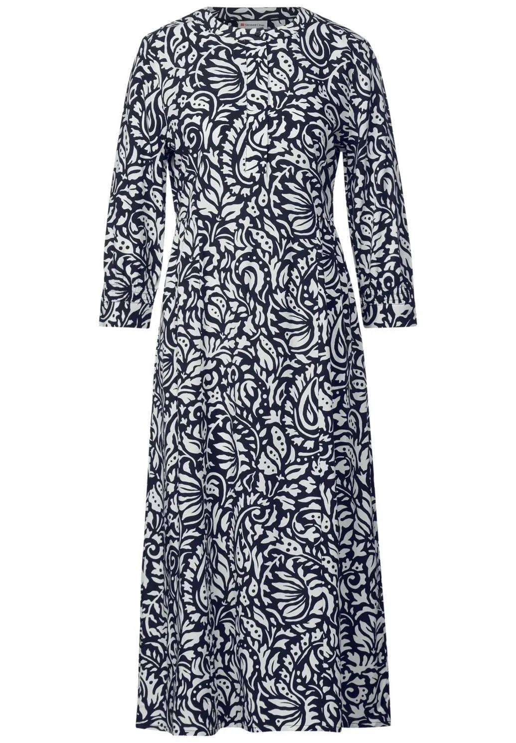 143909- Paisley Print Midi Dress- Navy Mix- Street One