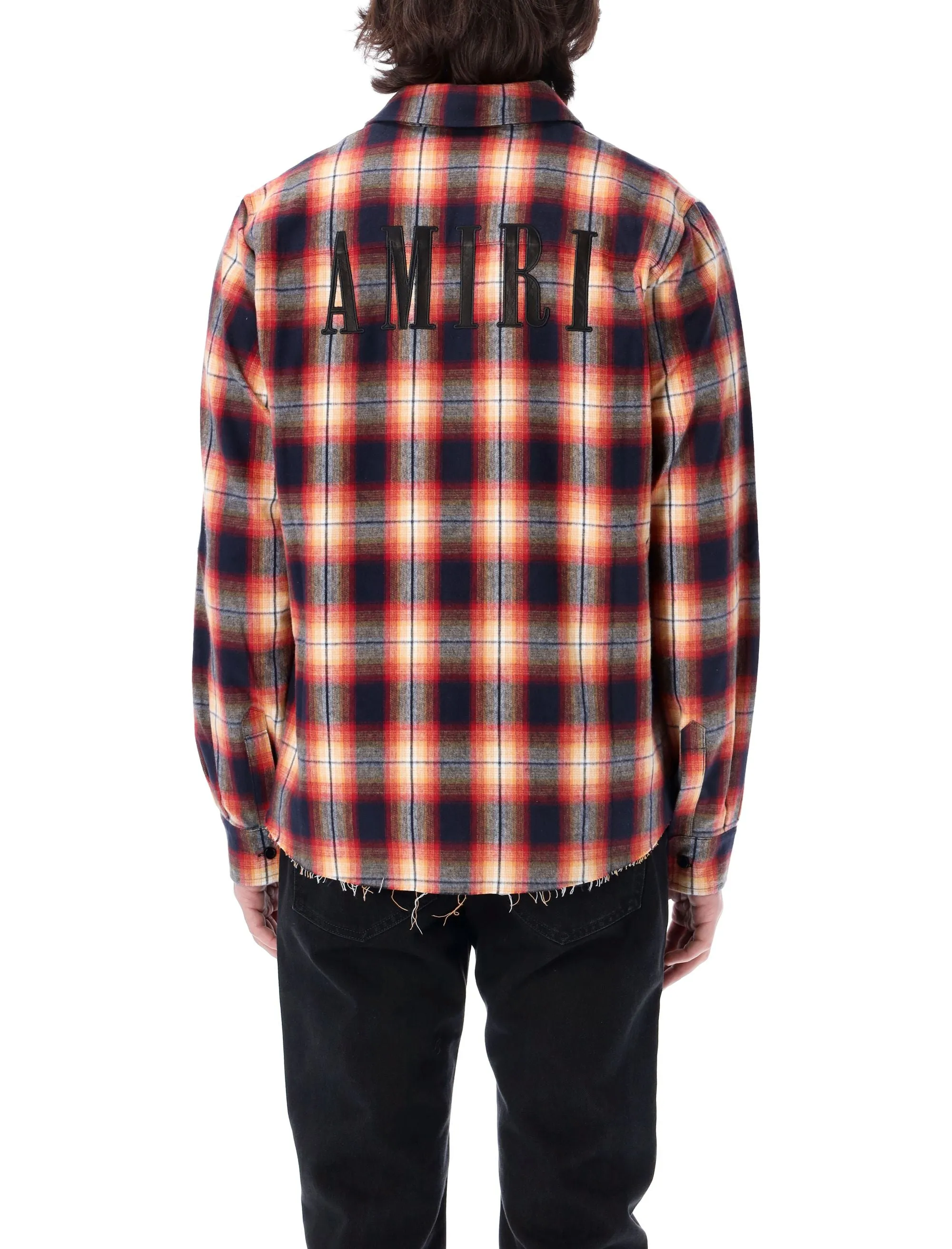 Amiri Logo Detailed Checked Shirt