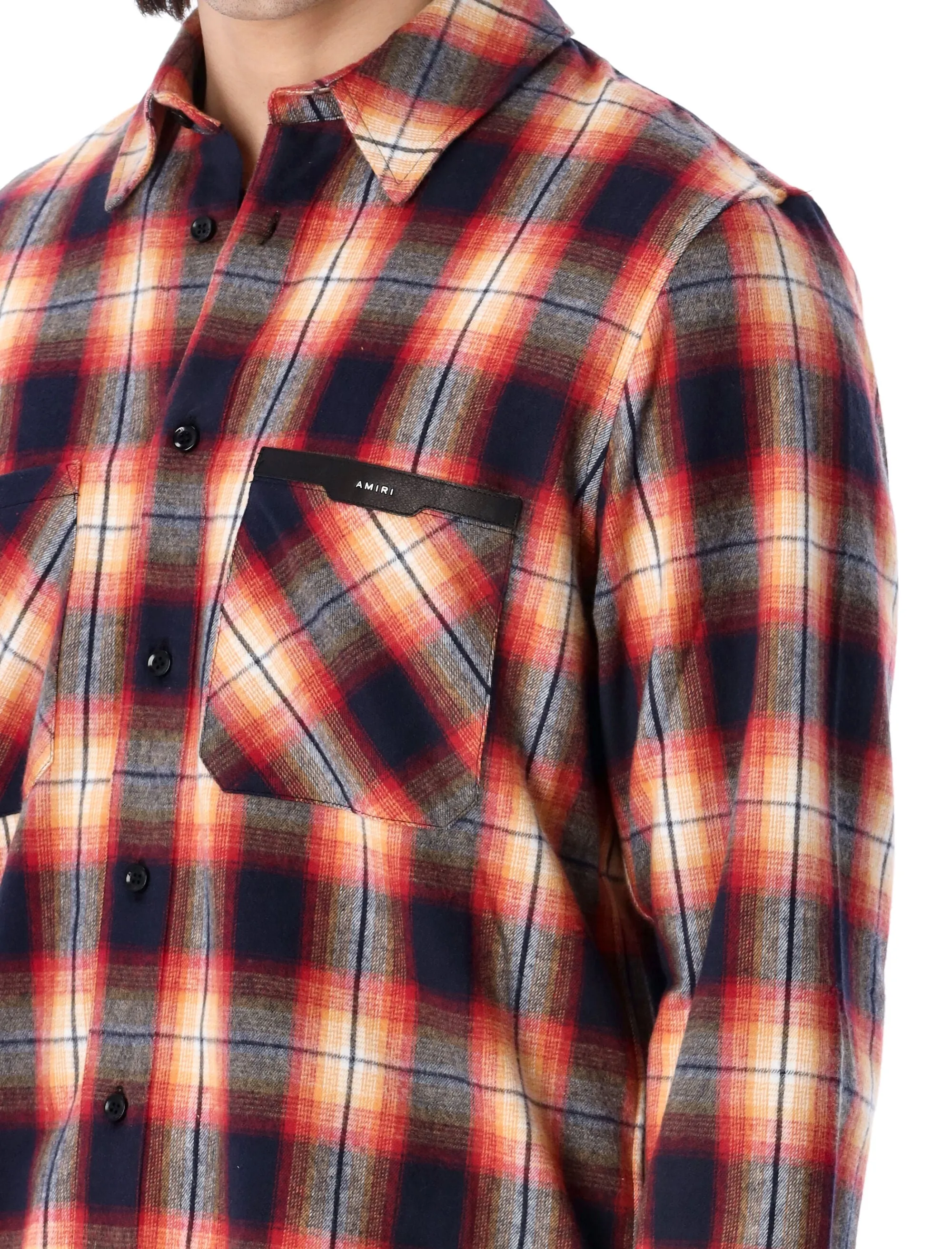 Amiri Logo Detailed Checked Shirt