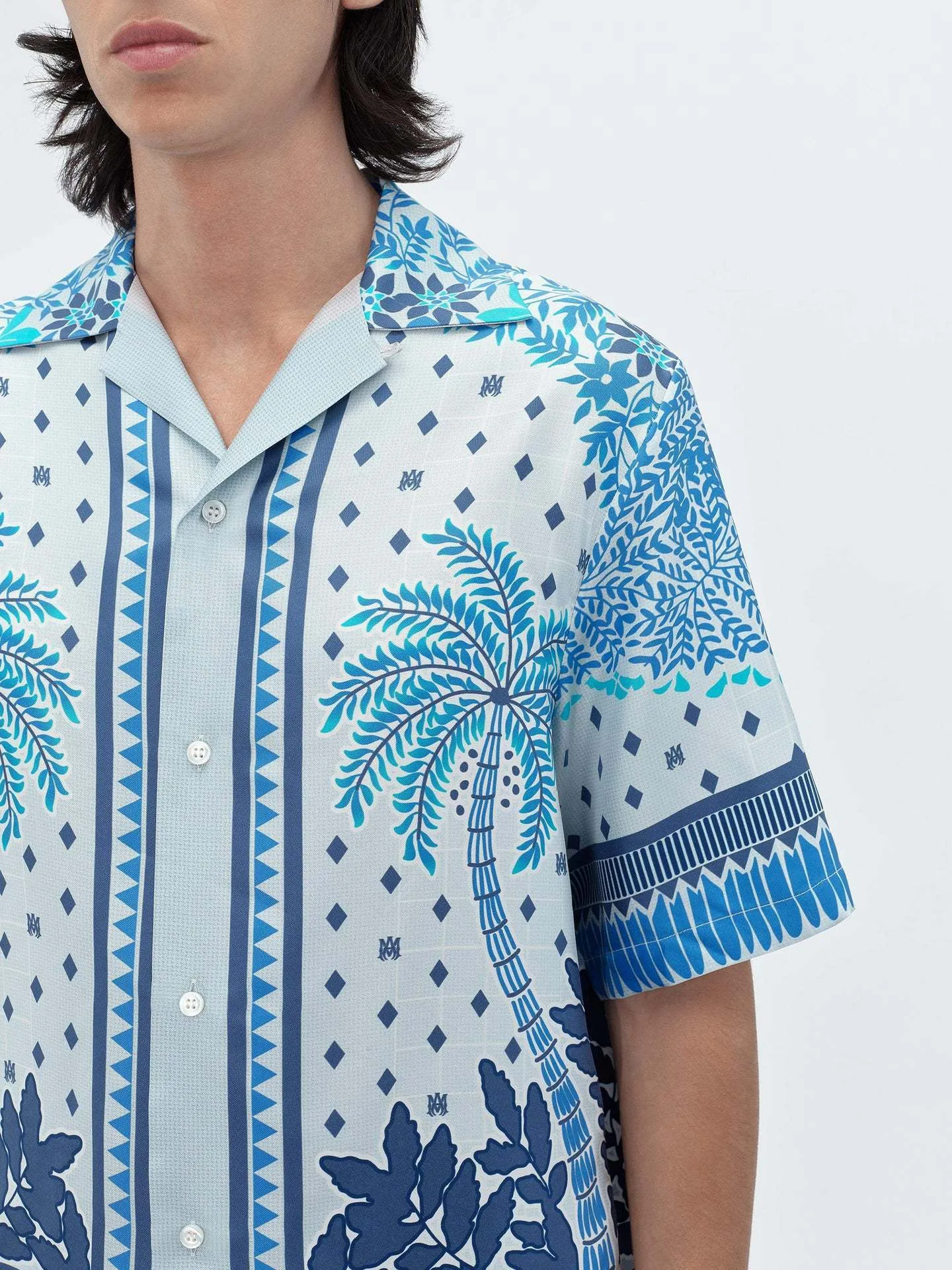 AMIRI  |Monogram Tropical Patterns Silk Street Style Short Sleeves