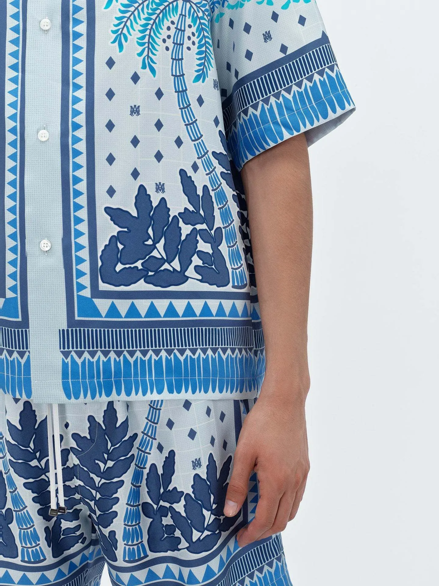 AMIRI  |Monogram Tropical Patterns Silk Street Style Short Sleeves