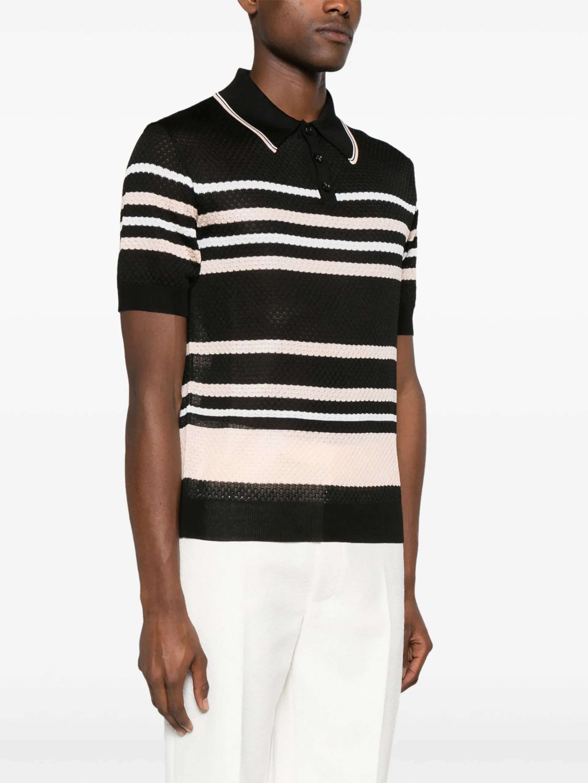 AMIRI  |Stripes Street Style Short Sleeves Polos