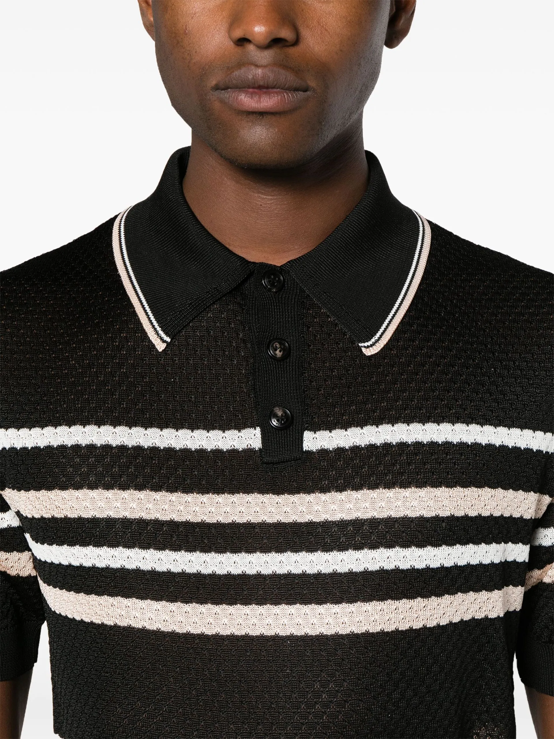 AMIRI  |Stripes Street Style Short Sleeves Polos