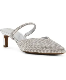 Anne Klein Women's Idina Crystal Kitten Heel Mules