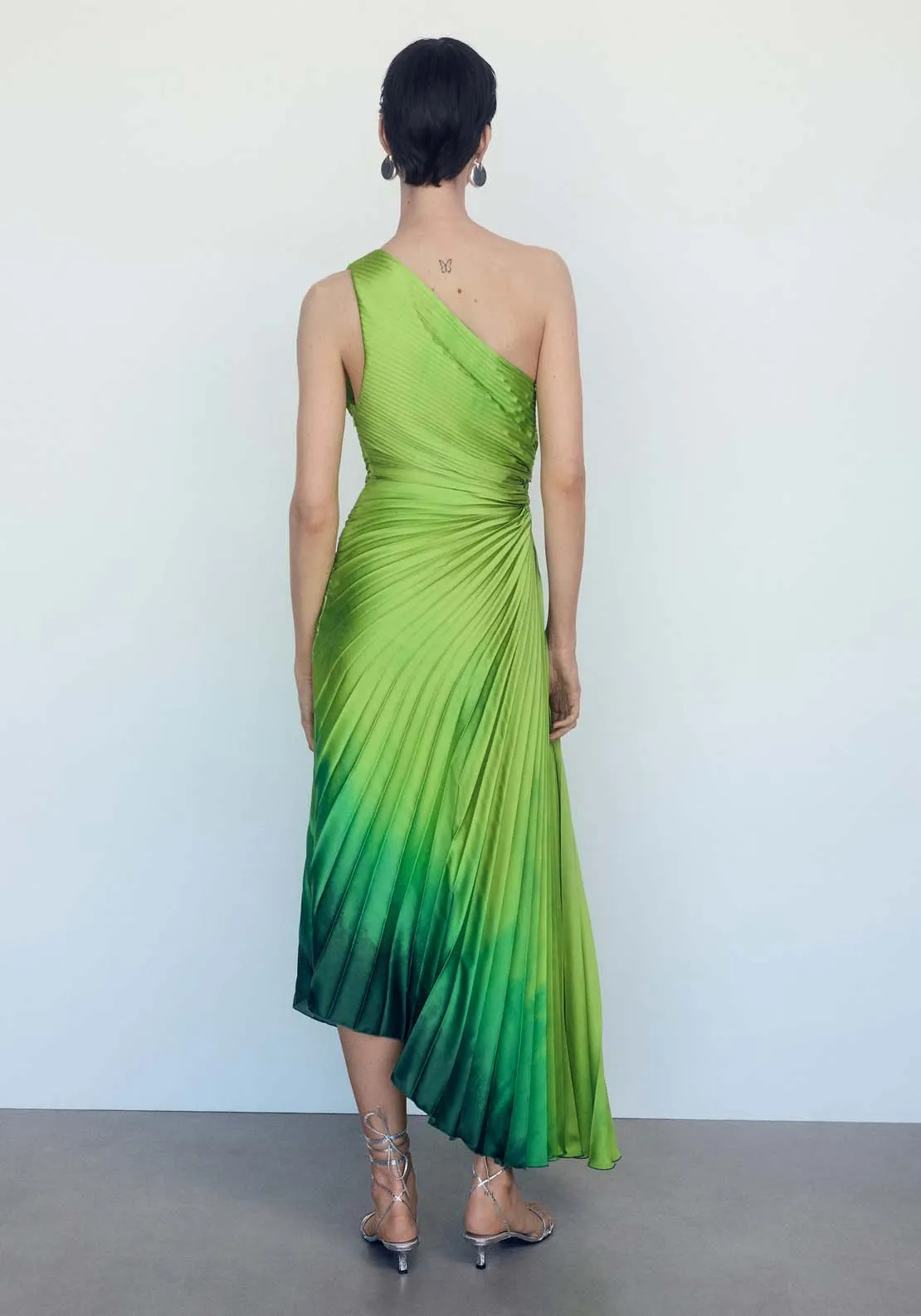 Asymmetrical pleated dress