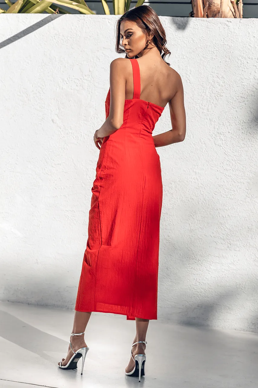 Averie Midi Dress - Fire