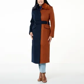      Badgley Mischka Military Style Colorblock Coat     