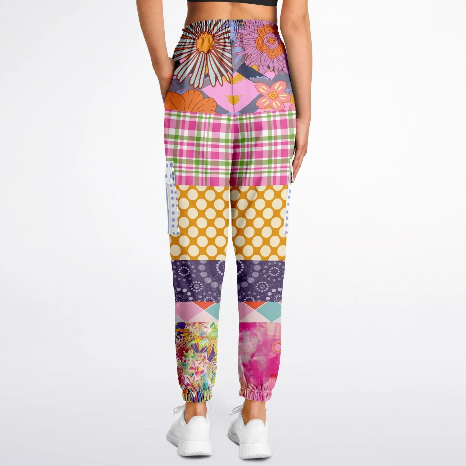 Bahama Mama Pink Patchwork Unisex Eco-Poly Cargo Joggers