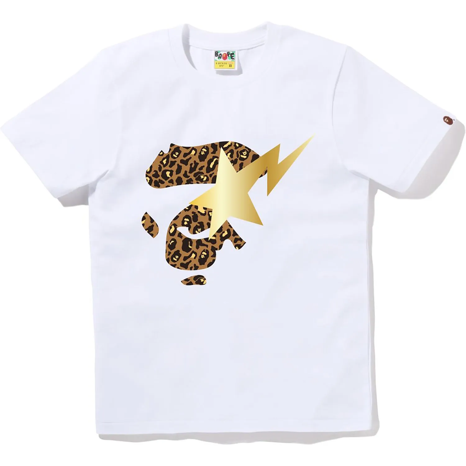 BAPE LEOPARD APE FACE STA TEE LADIES