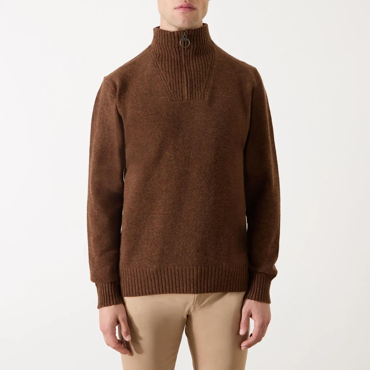 BARBOUR Half-Zip Sweater - Brown