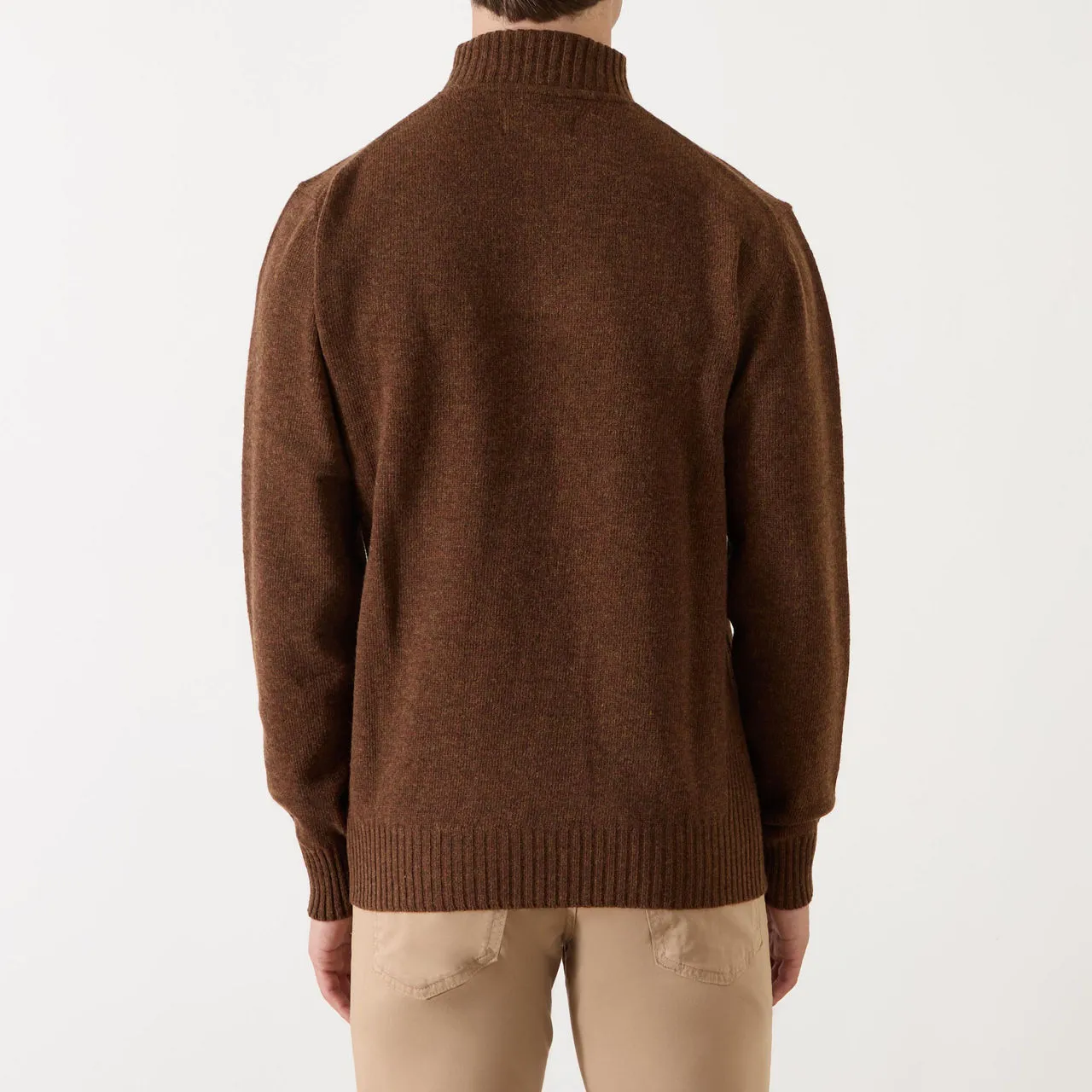 BARBOUR Half-Zip Sweater - Brown