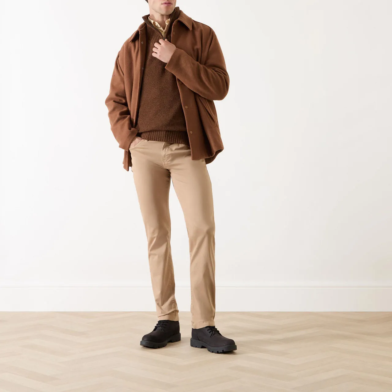 BARBOUR Half-Zip Sweater - Brown