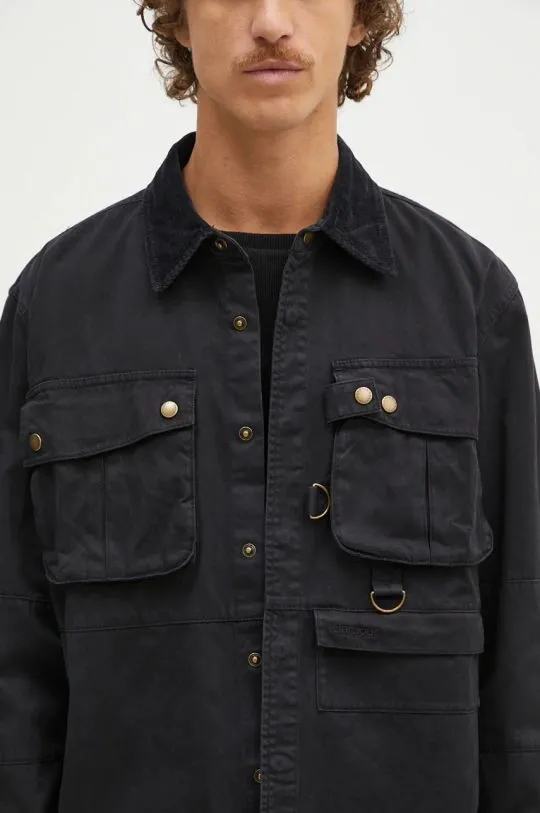 Barbour shirt jacket Oakmoor OS Twill Overshirt black color MOS0380