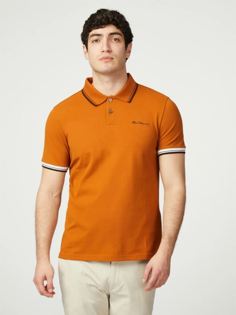 Ben Sherman Signature Pique Polo Shirt Orange