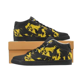 Black and Yellow Paint Splatter Men's Chukka Canvas Shoes