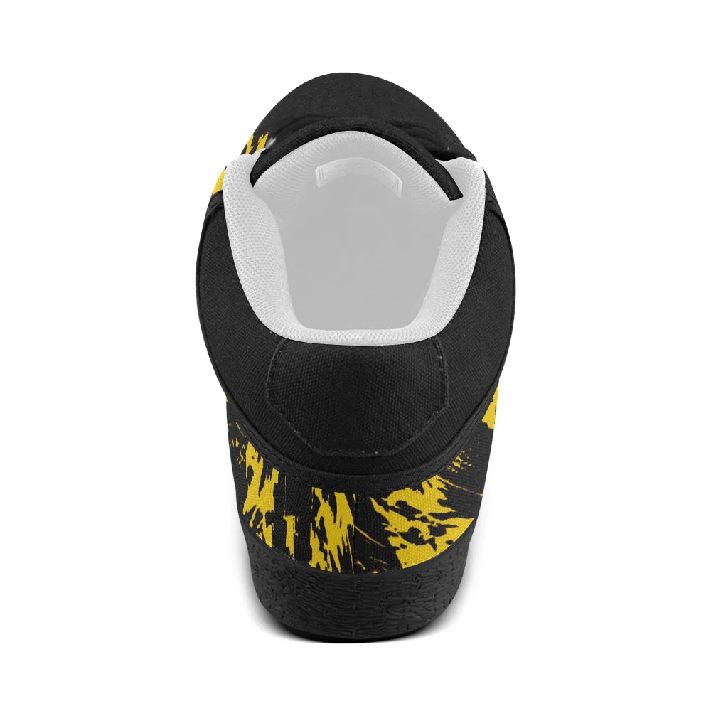 Black and Yellow Paint Splatter Men's Chukka Canvas Shoes