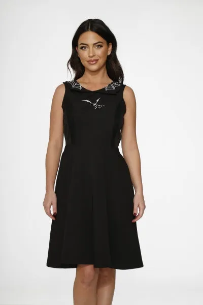 Black Spider Bat Swing Dress