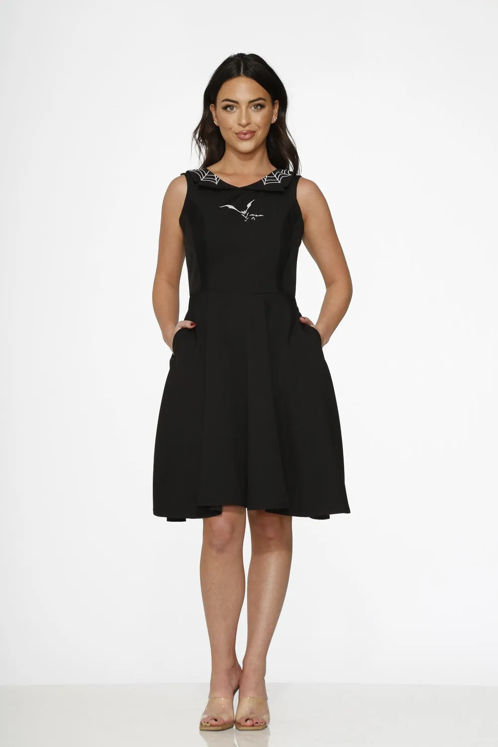 Black Spider Bat Swing Dress