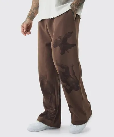 boohooMAN Mens Tall Relaxed Renaissance Print Sweatpants