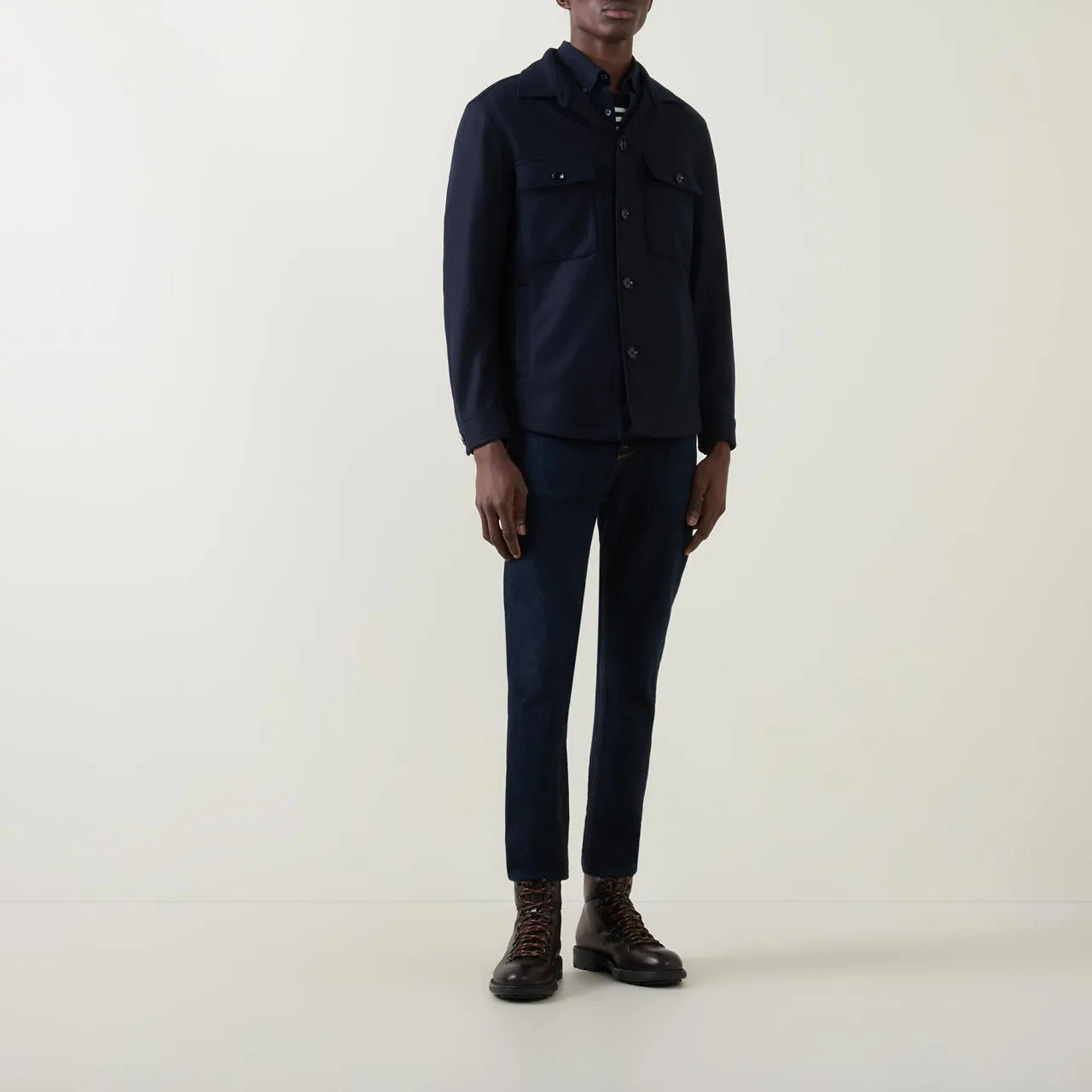 BOSS The Sustainable Edit Carper Casual Overshirt - Navy