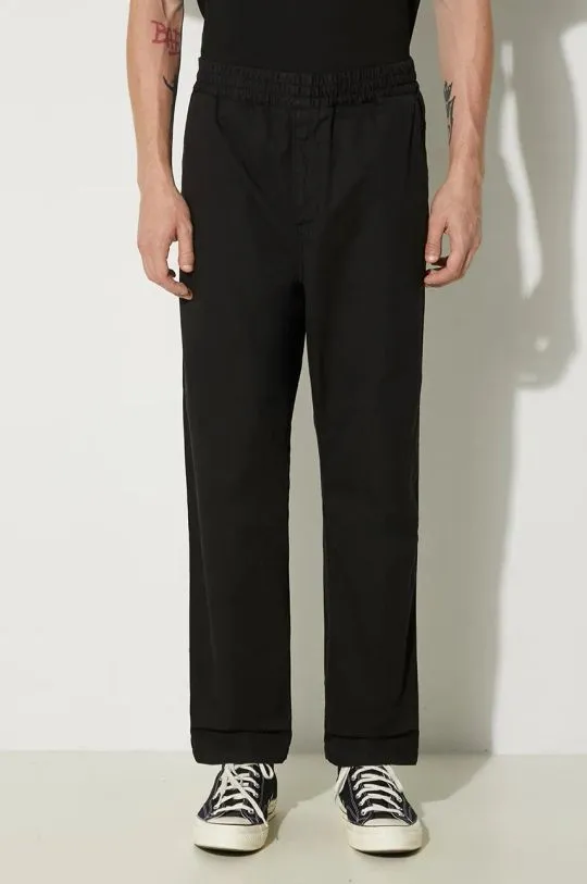 Carhartt WIP cotton trousers Flint Pant black color