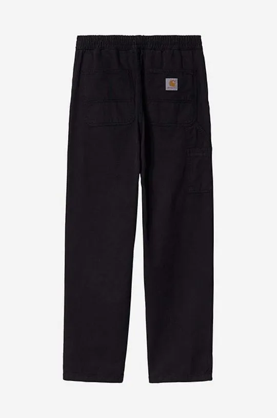 Carhartt WIP cotton trousers Flint Pant black color