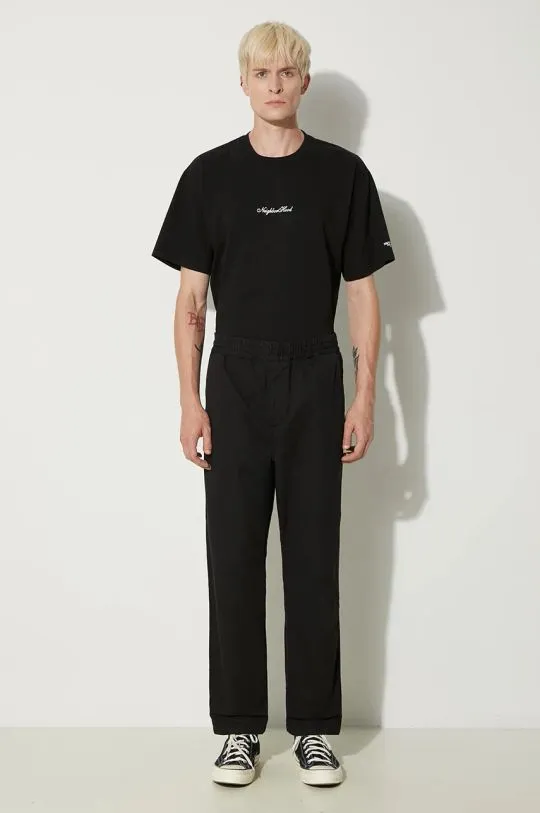 Carhartt WIP cotton trousers Flint Pant black color