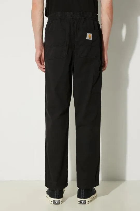 Carhartt WIP cotton trousers Flint Pant black color