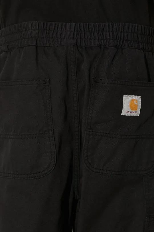 Carhartt WIP cotton trousers Flint Pant black color