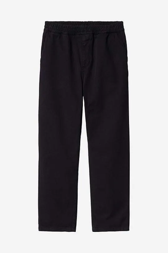 Carhartt WIP cotton trousers Flint Pant black color