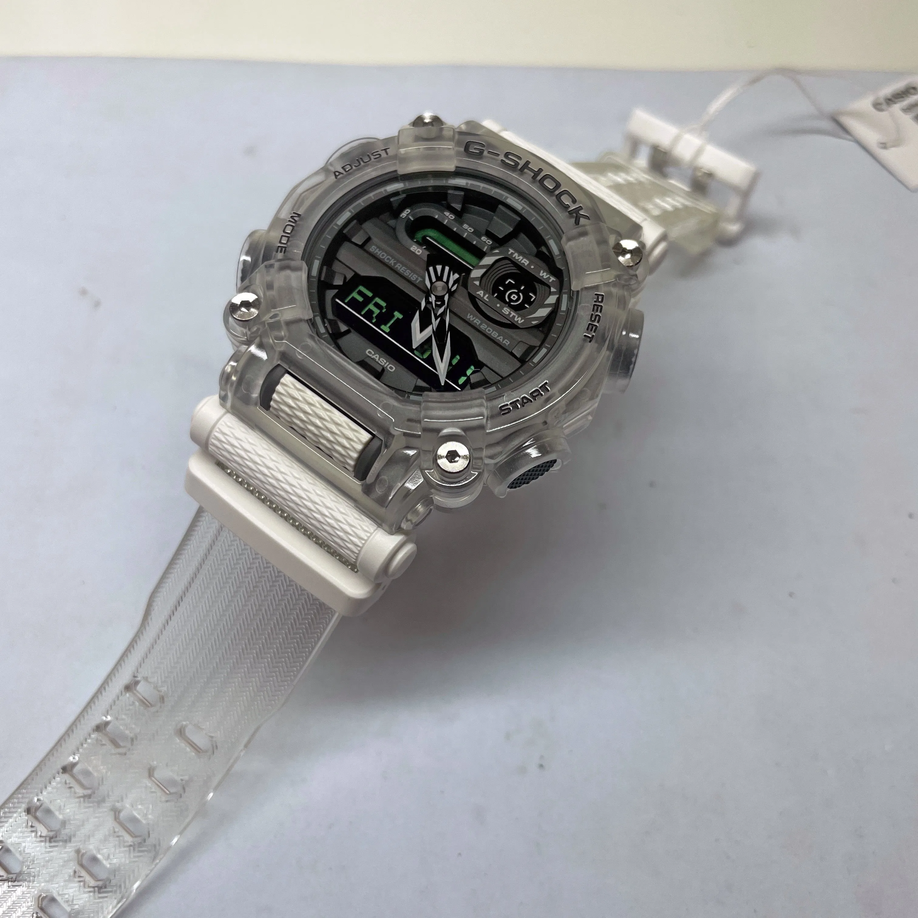 Casio G-Shock GA900SKL-7A Sound Waves Clear Transparent Watch