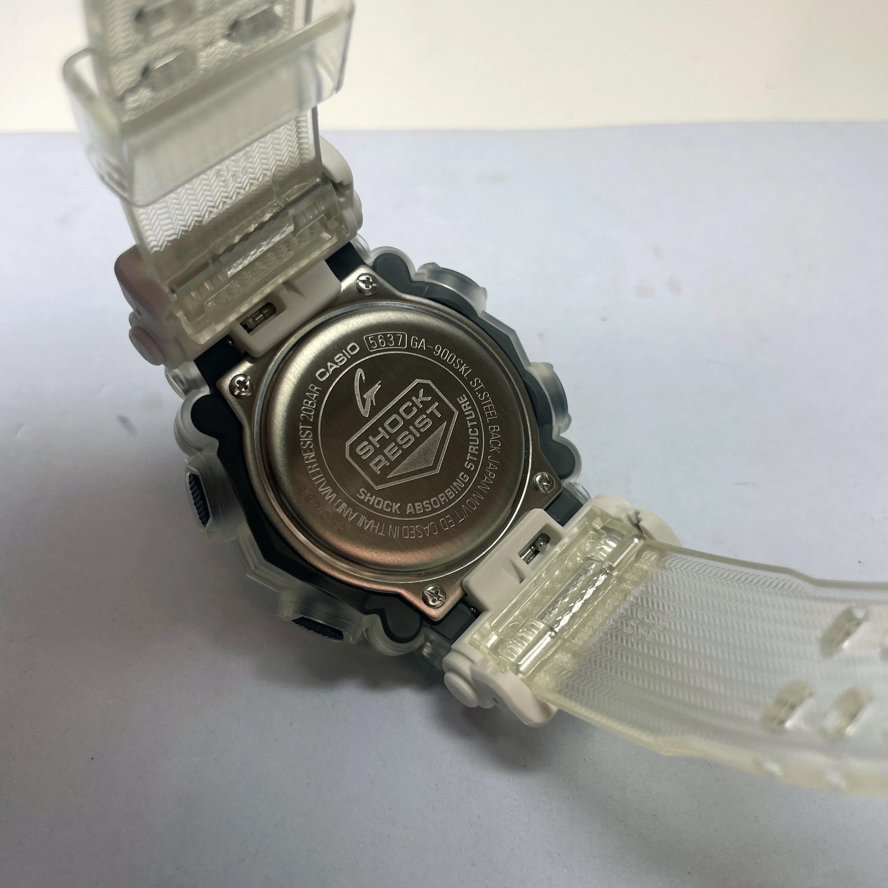 Casio G-Shock GA900SKL-7A Sound Waves Clear Transparent Watch