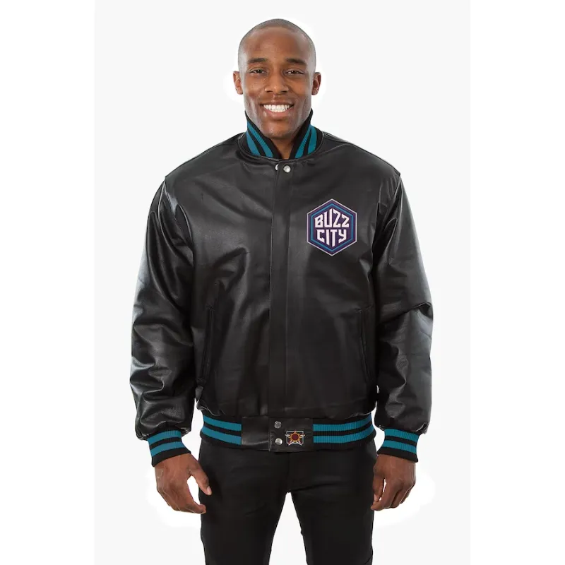 Charlotte Hornets Leather Jacket - William Jacket