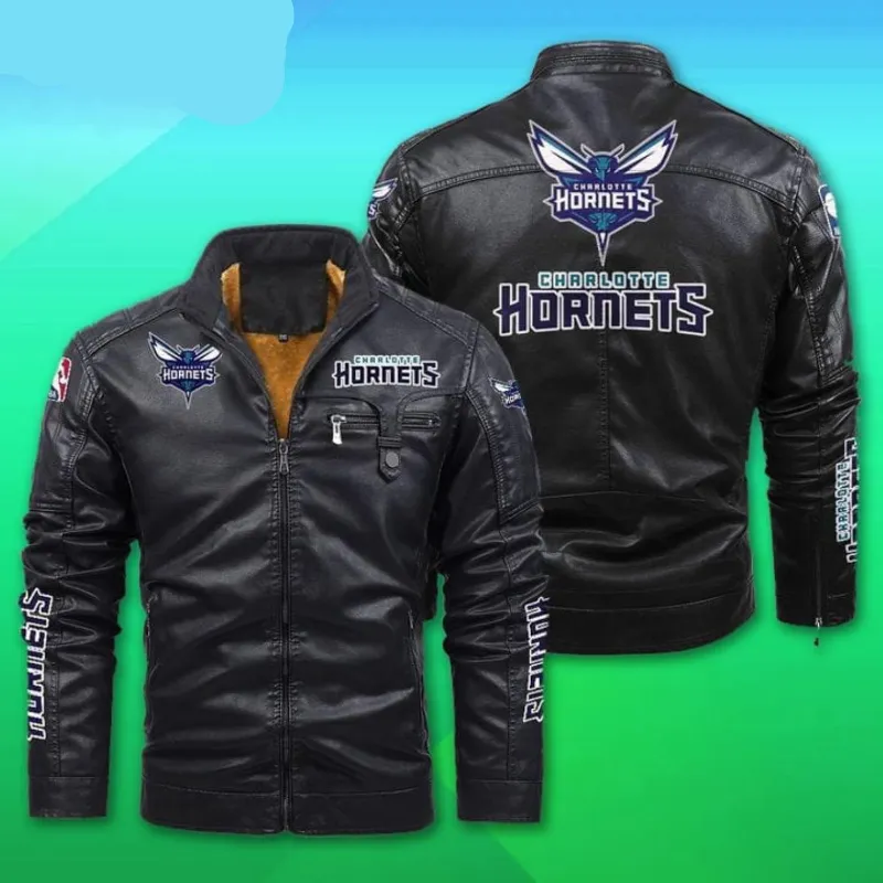 Charlotte Hornets Leather Jacket - William Jacket