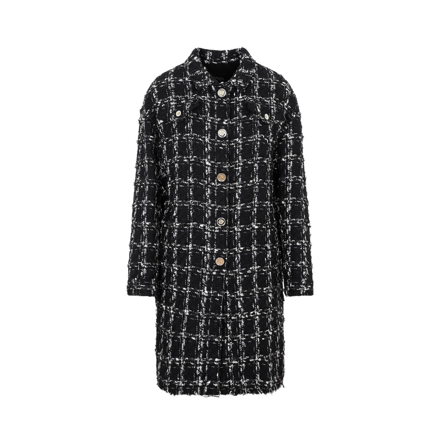 CHECKED BOUCL COAT