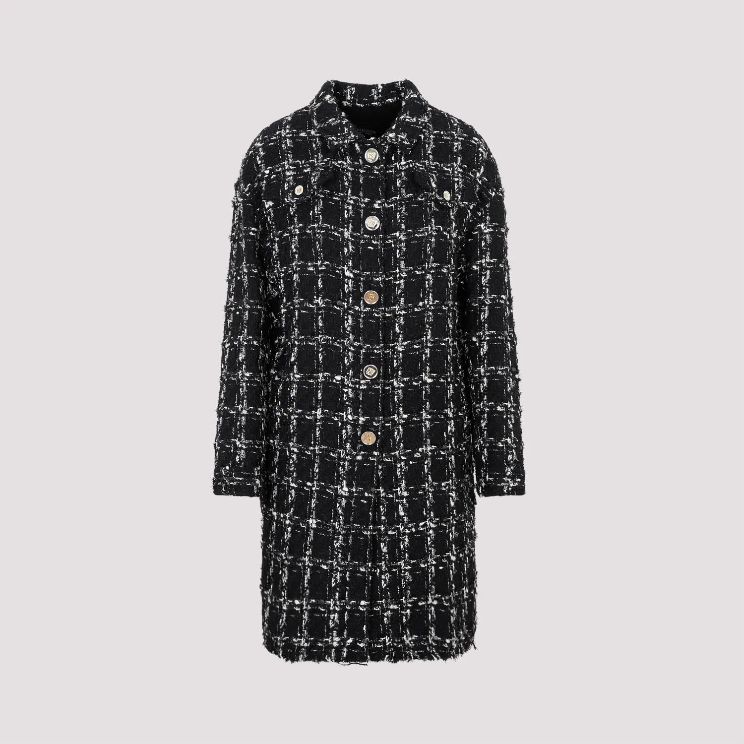 CHECKED BOUCL COAT