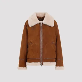 Chocolate Brown Lamb Shearling Coat