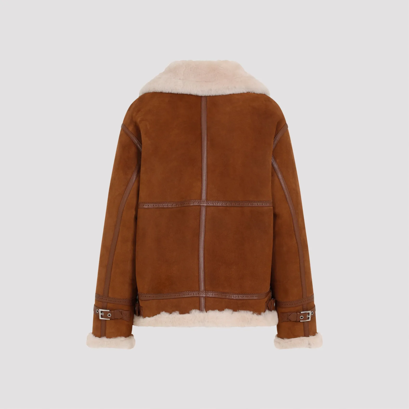 Chocolate Brown Lamb Shearling Coat