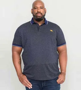 D555 Big Mens Polo Shirt With All Over Print and Chest Embroidery (BATTERSEA)