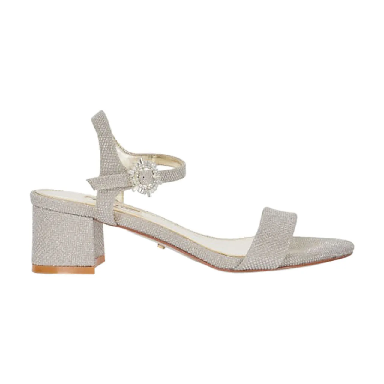 DUNE LONDON Measure Embellished Block Heel Sandals - Metallic