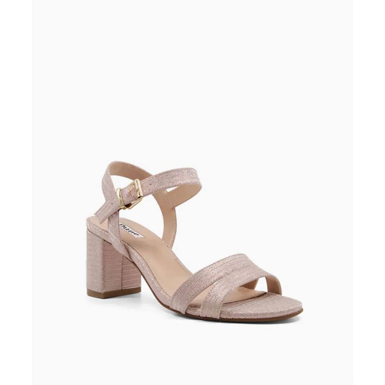 DUNE LONDON Merisa Block Heel Sandals - Metallic