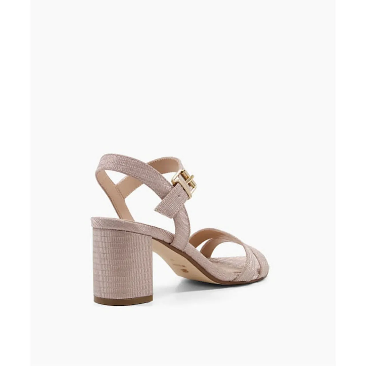 DUNE LONDON Merisa Block Heel Sandals - Metallic