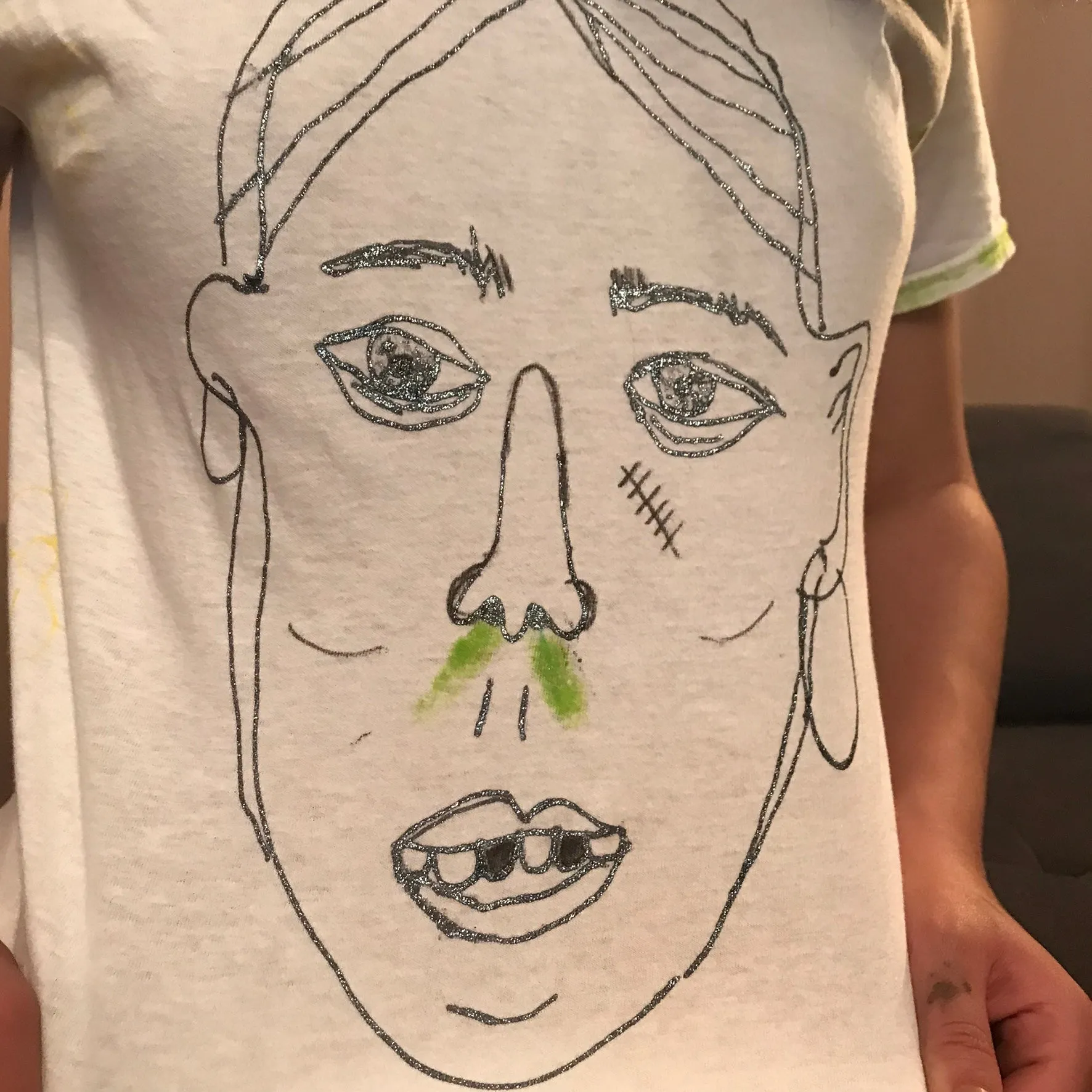 Glitter snot tee by Jo Rosenthal