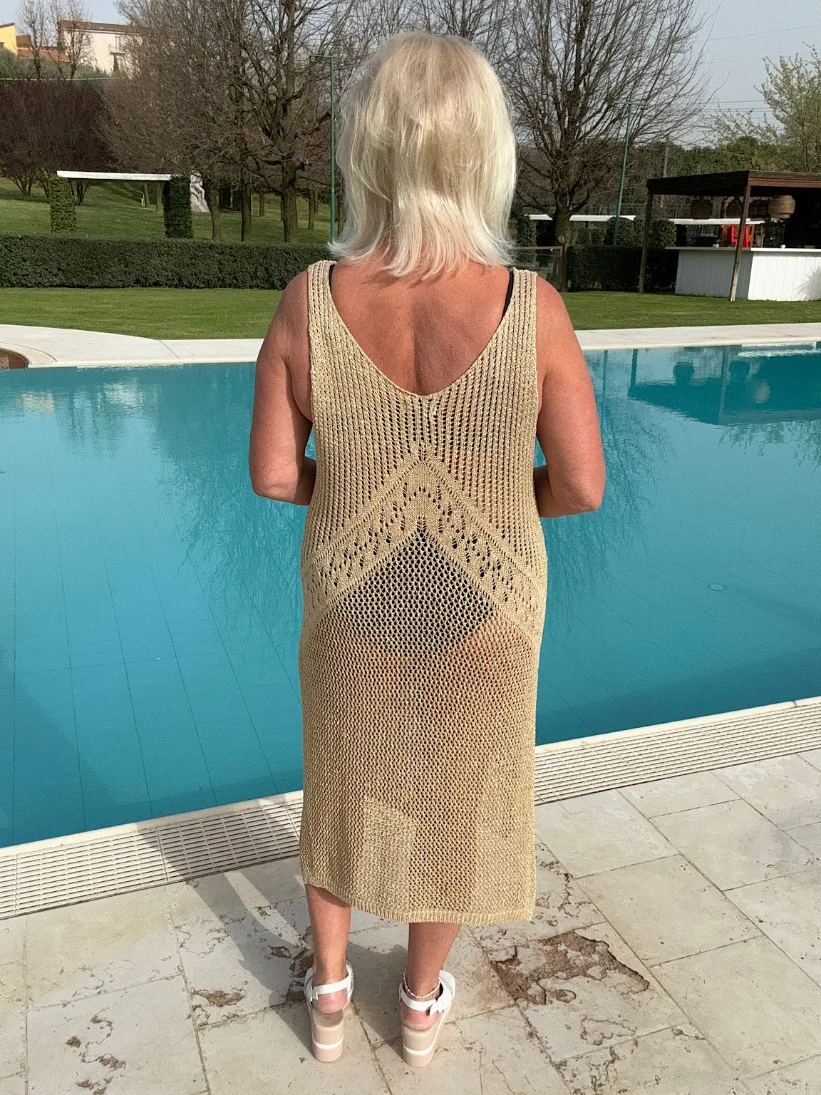 Gold Lurex Knitted Dress Tara