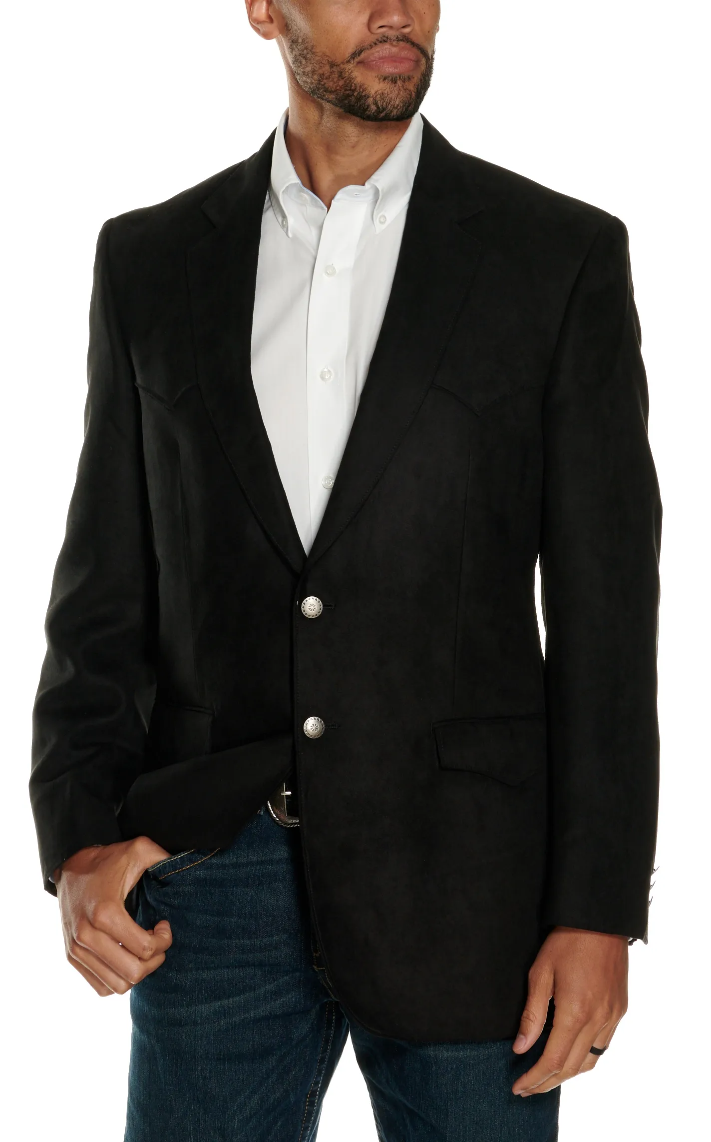 Harmony Western Wear Black Microfiber Sport Coat