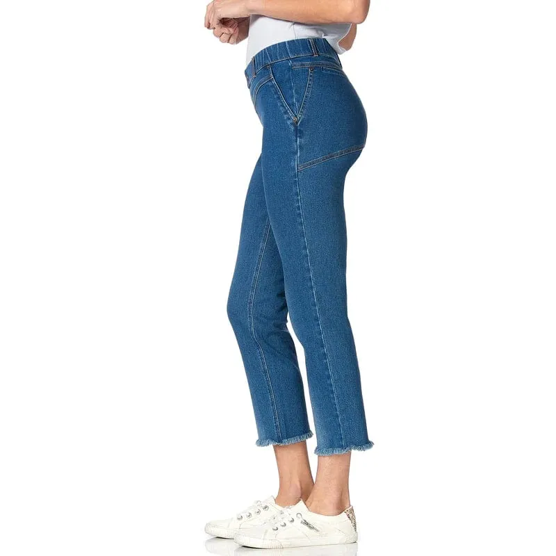 Hue denim cropped straight leg- 23451