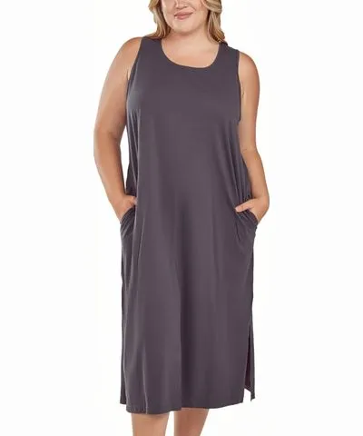 icollection Plus Size Soft Knit Tank Dress with Side Pockets