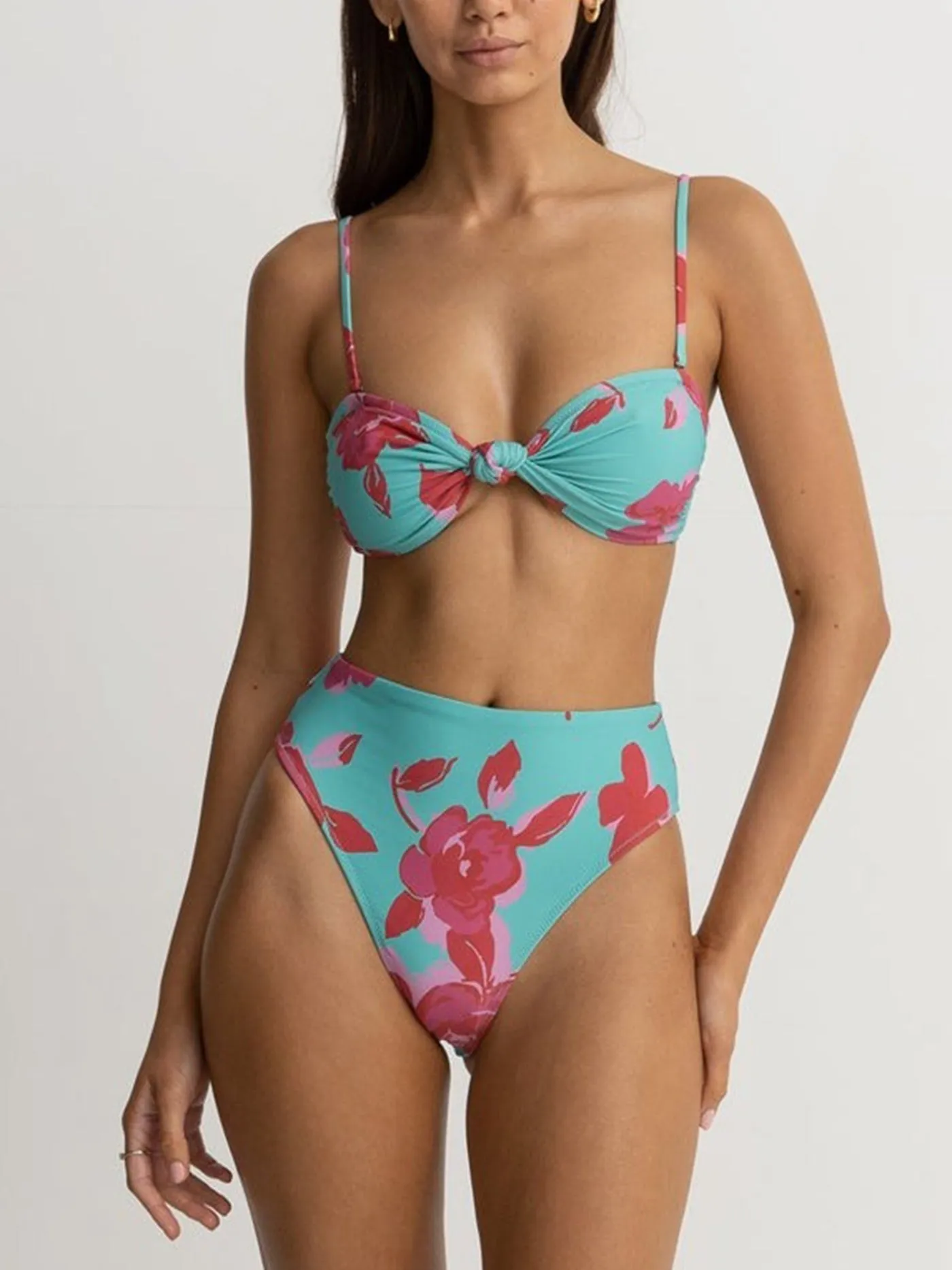 Inferna Floral Knotted Bandeau Bikini Top