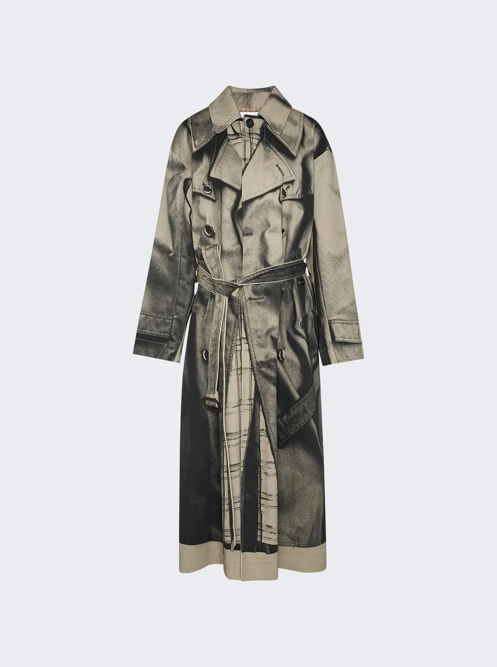 Jean Paul Gaultier   Oversized Trompe L'oeil Trench Coat Sand 