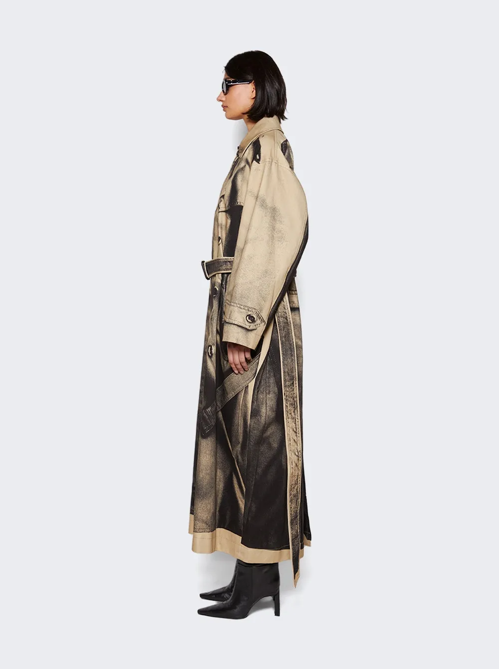 Jean Paul Gaultier   Oversized Trompe L'oeil Trench Coat Sand 